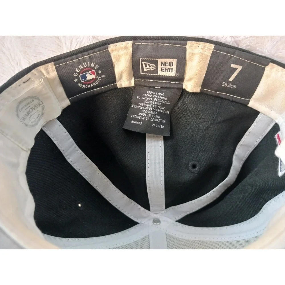 New Era 59fifty Florida Marlins Crystals From Swarovski Adult Size 7 USA Flag